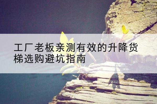 红岗升降货梯怎么选-工厂老板亲测有效的升降货梯选购避坑指南